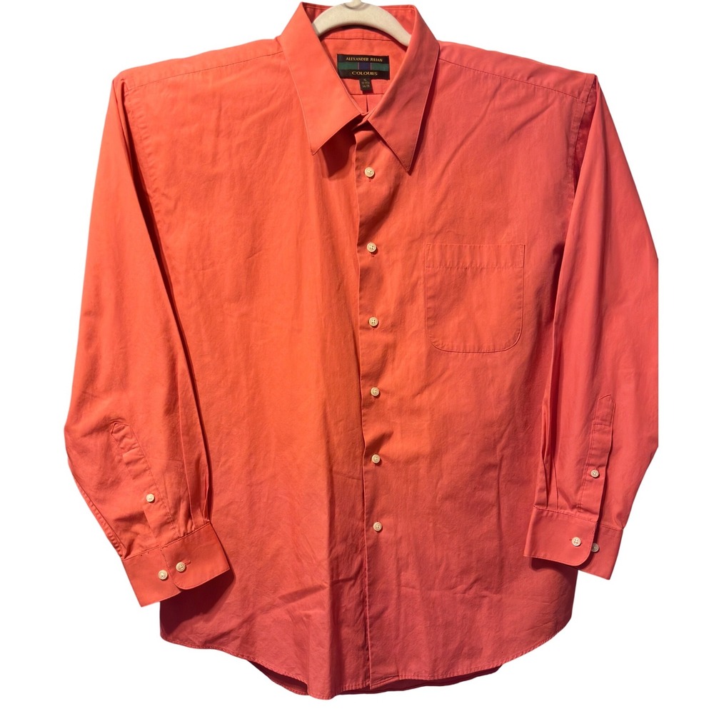 Alexander Julian Colours Button Down Mens XL Coral Excellent Long Sleeve Shirt